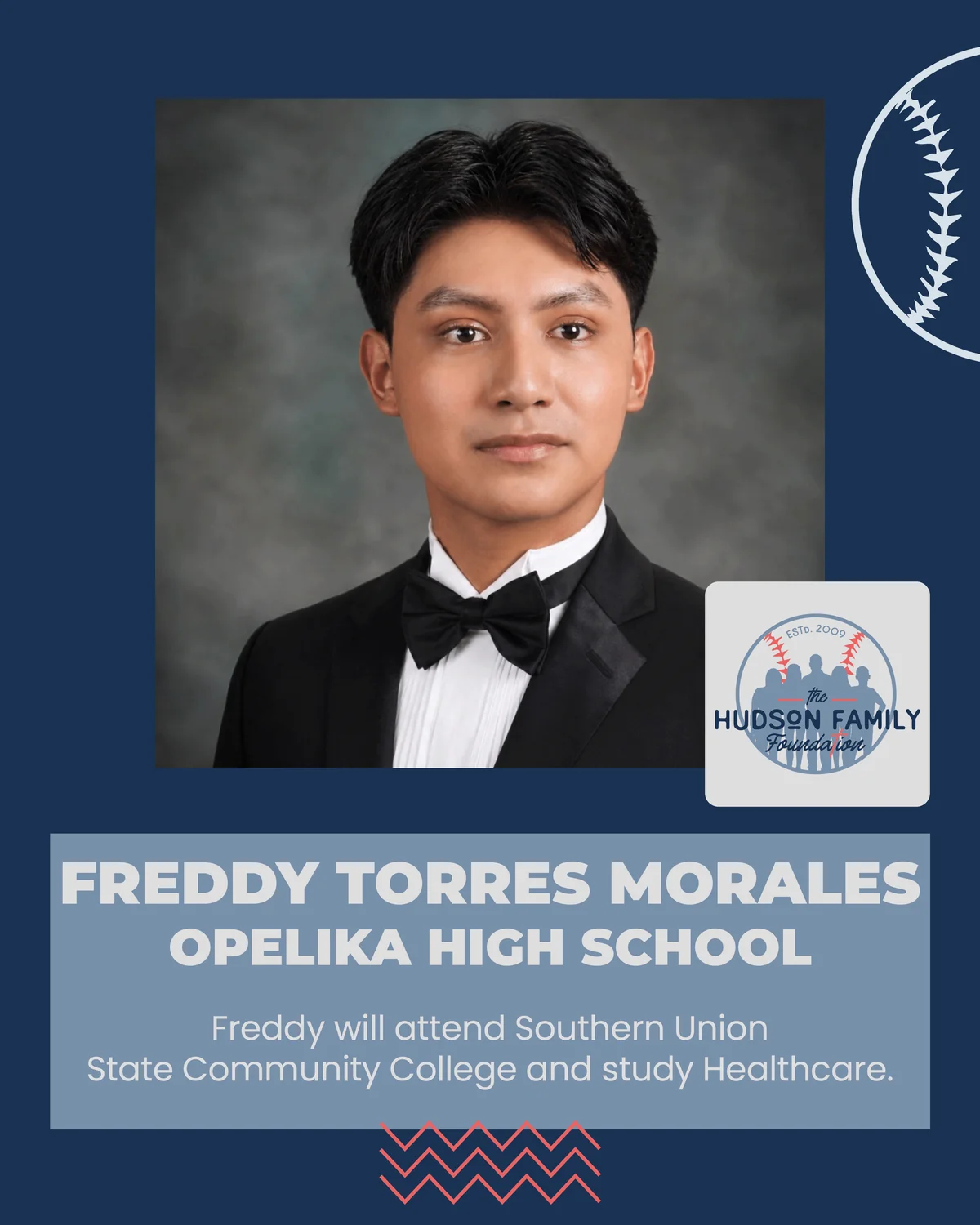 Freddy Torres Morales, 2026 Hudson Family Foundation scholarship recipient