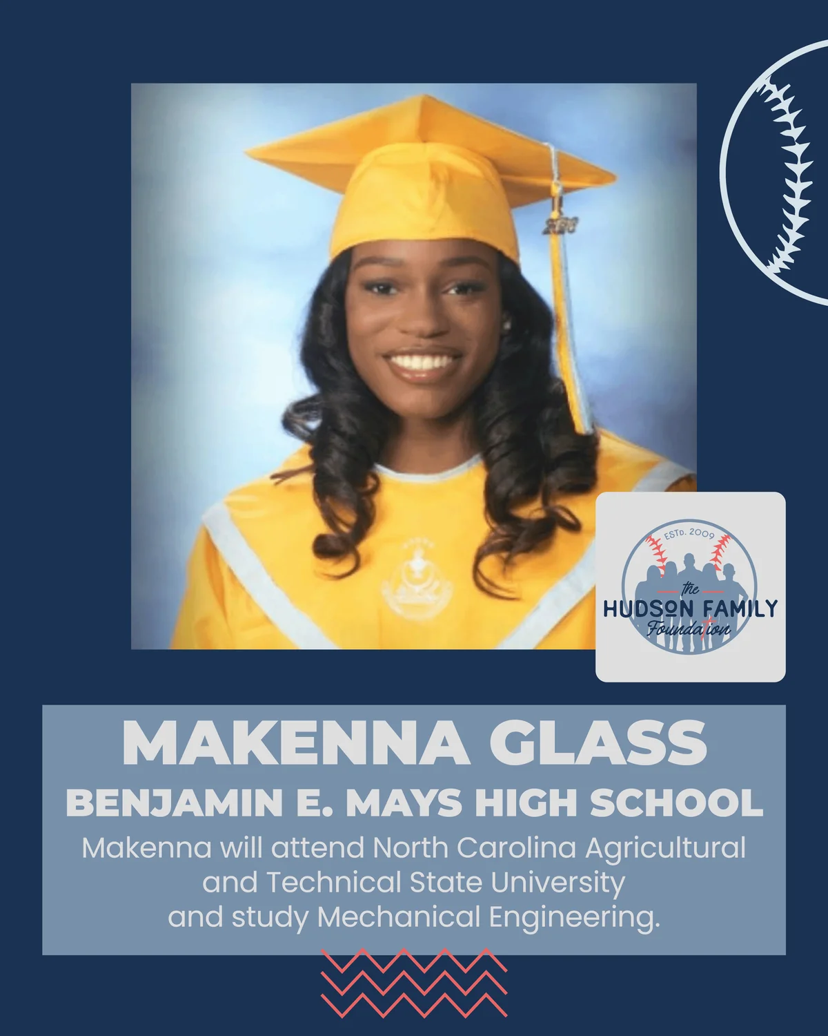 Makenna Glass, 2026 Hudson Family Foundation scholarship recipient