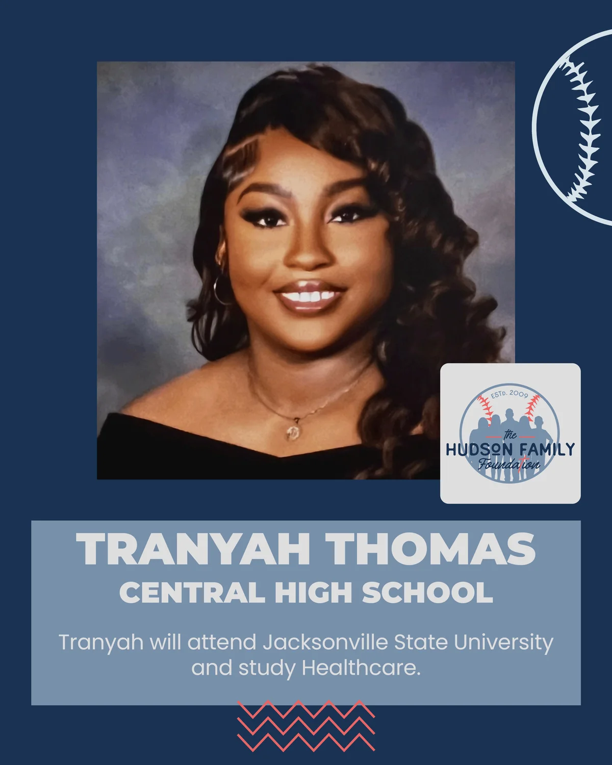 TraNyah Thomas, 2026 Hudson Family Foundation scholarship recipient