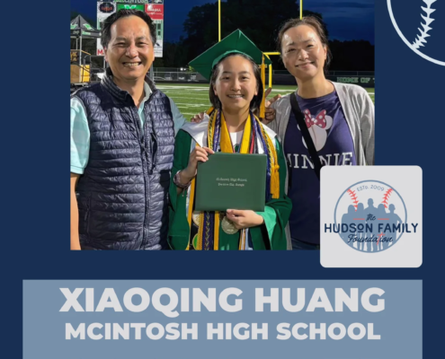 Xiaoqing Huang, 2026 Hudson Family Foundation scholarship recipient
